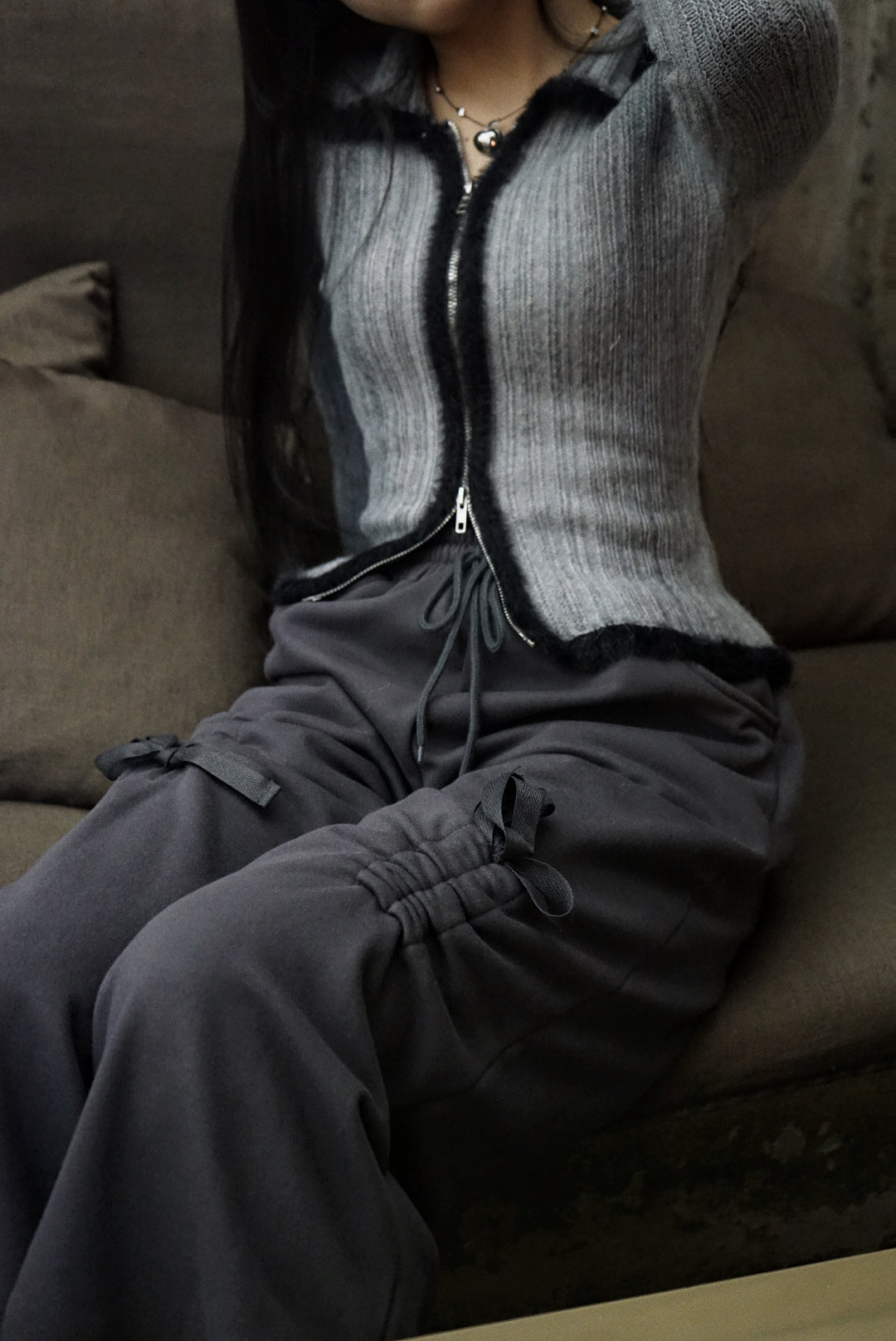 【🎀Balletcore-lover 請入! 】Bow Sweatpants / Grey