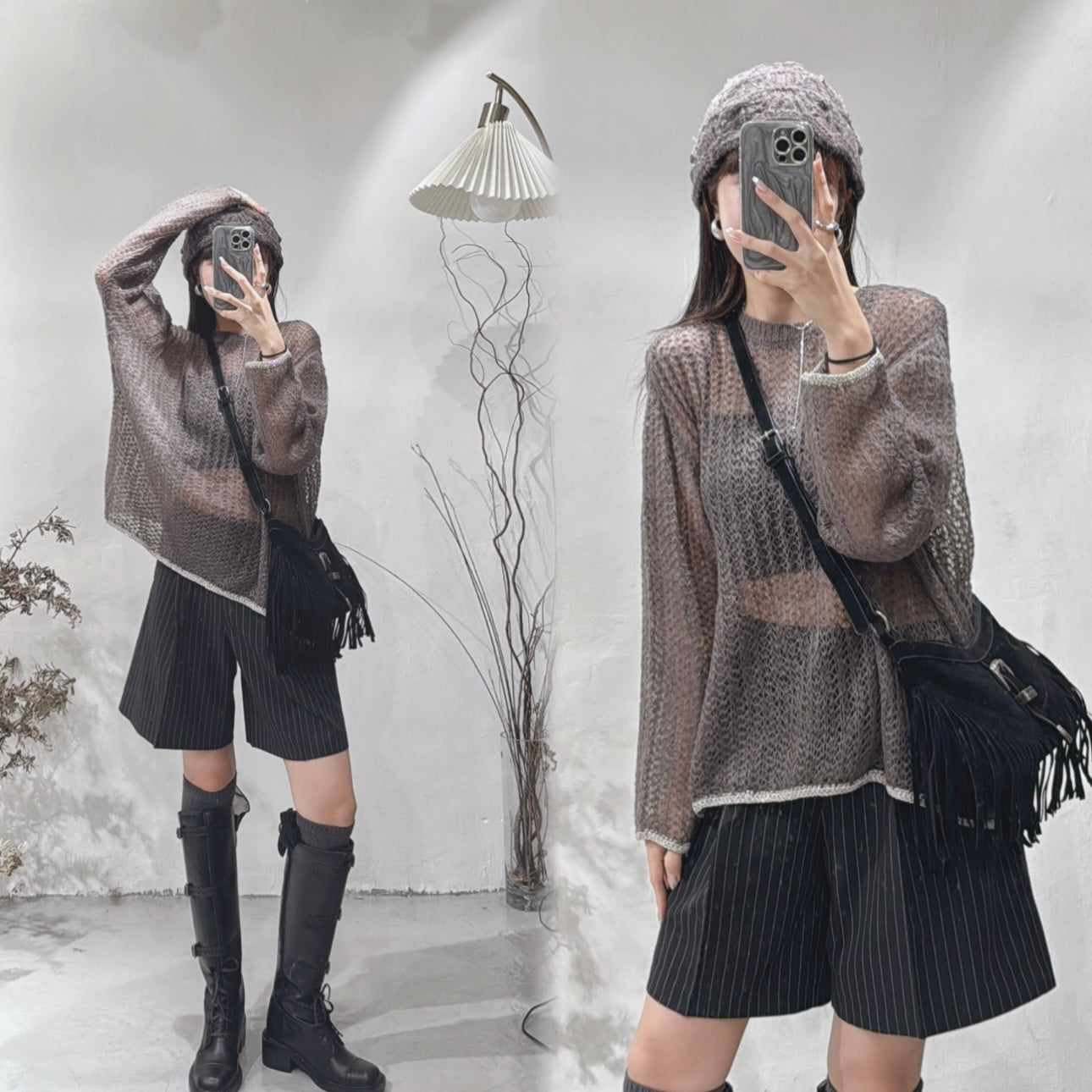 [直播92折適用!] Mohair comfy knit / brown main image 1