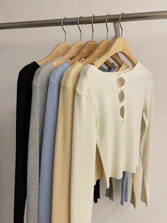 【💝開心價齊齊包色!】Three ribbon Top / 5 colors