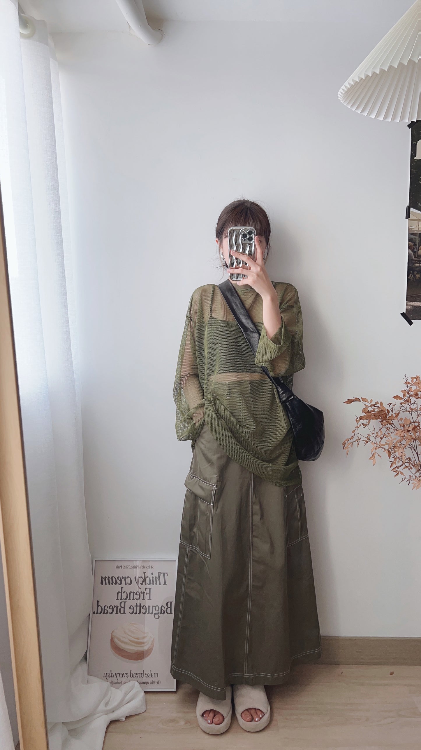 Stitching cargo skirt/ 4 colors