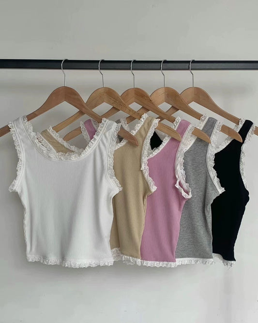 【💝超美內搭!】法式感滿滿のLACE VEST / 5 colors