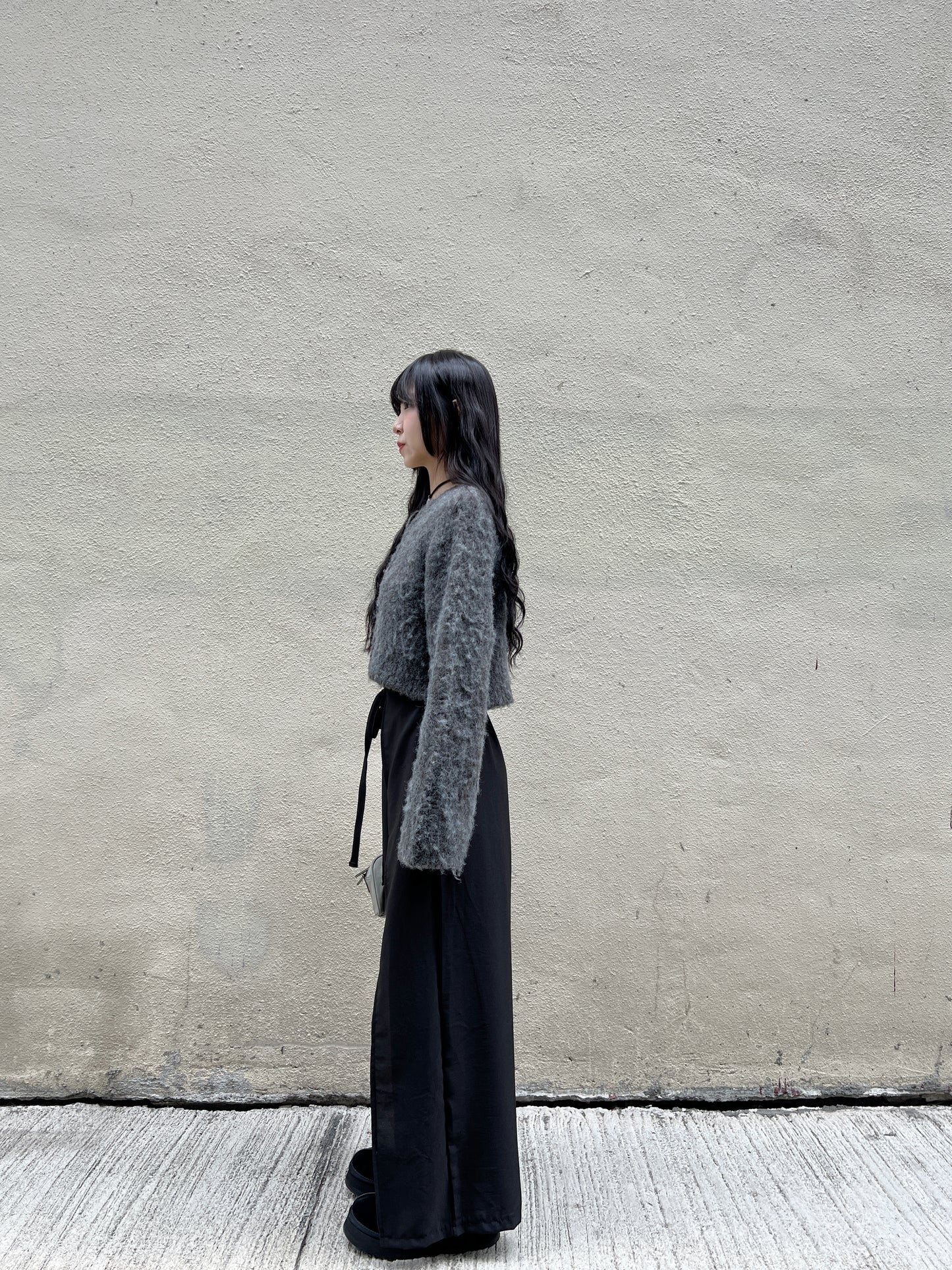 (MUST HAVE!) Side split wrap pants/ black