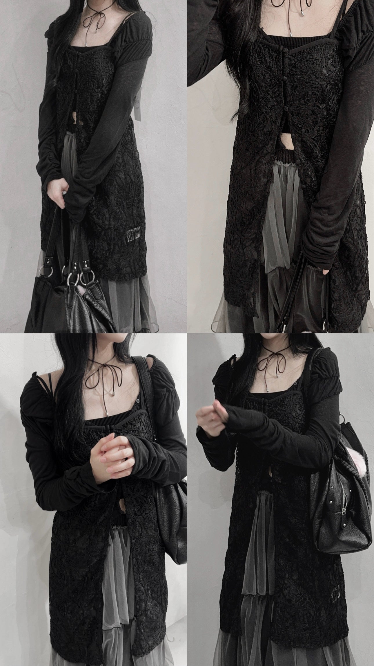 [ ⋆𐙚 ̊. 現貨 ] Lace cami ops / black