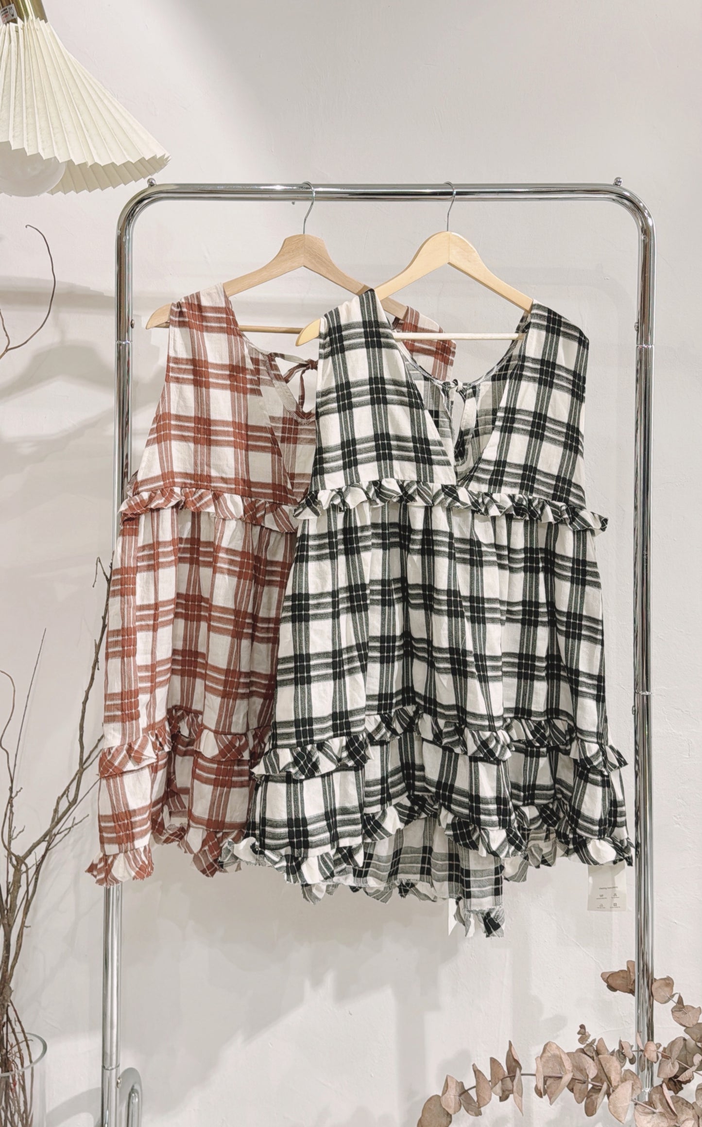 [ 現貨/預訂 .˚‧💭] Checkered 2-ways vest / 2 colors