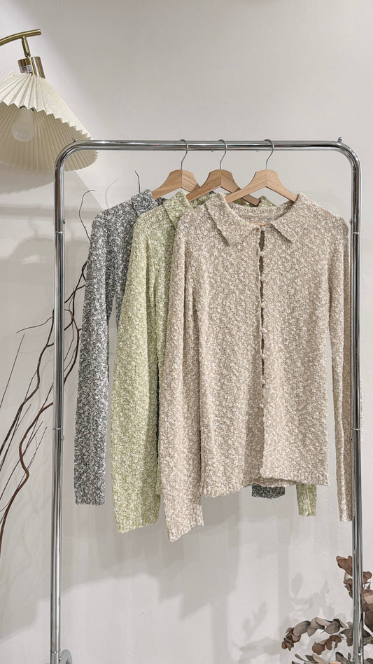 [ 現貨/預訂 ˚⟡˖ ࣪] [spring essentials! ݁ ˖Ი𐑼⋆] crocheted collared knit / 3 colors