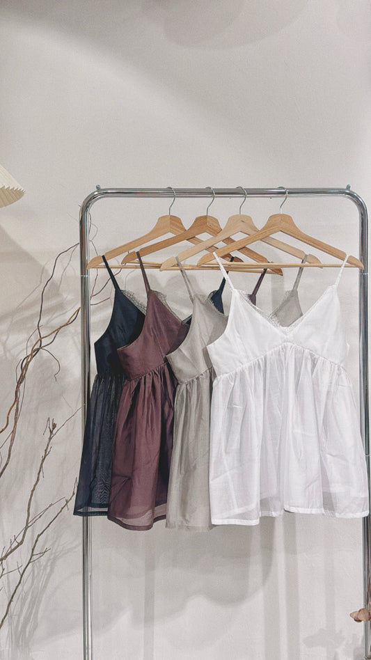 [ 現貨 / 預訂🪽⋆ ՙִՙ ] sheer cami / 4 colors