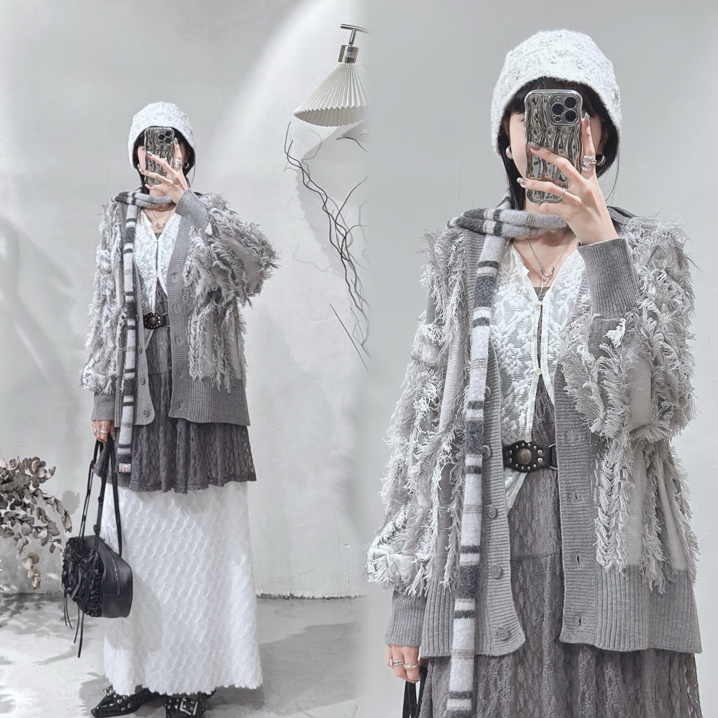 [ 現貨 / 預訂 ⋆𐙚 ̊ ] [ 店主大推！] Fringed oversized outer / grey