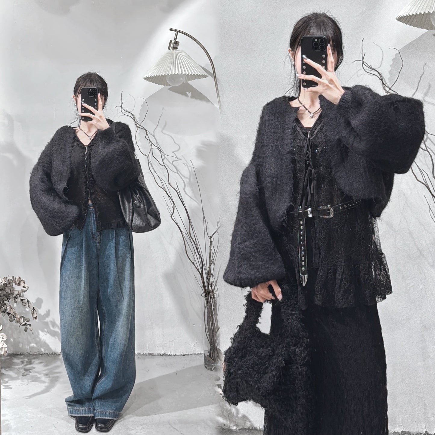 [ 現貨 📷 ༘ ⋆｡ ˚ ] shaggy bolero / black