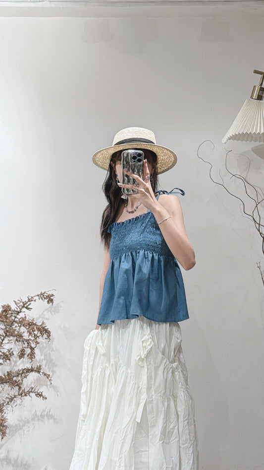 [ 很好搭！] Aeina top / light denim