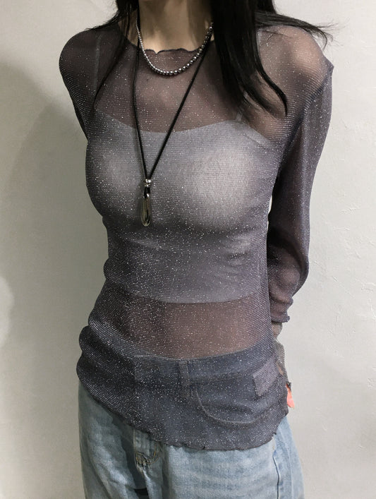 [ 現貨 / 預訂🪽⋆ ] bling bling sheer long sleeve / 2 colors