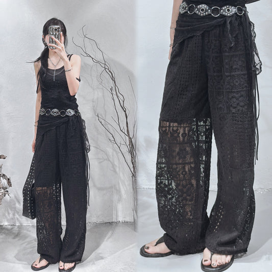 [ 限量現貨 🪽⋆ ] patchwork full-length pants • 2 colors