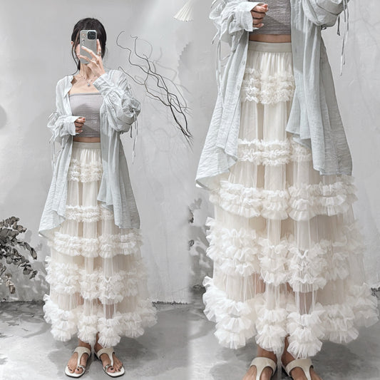 [ 預訂 ] Chiffon layered skirt / ivory