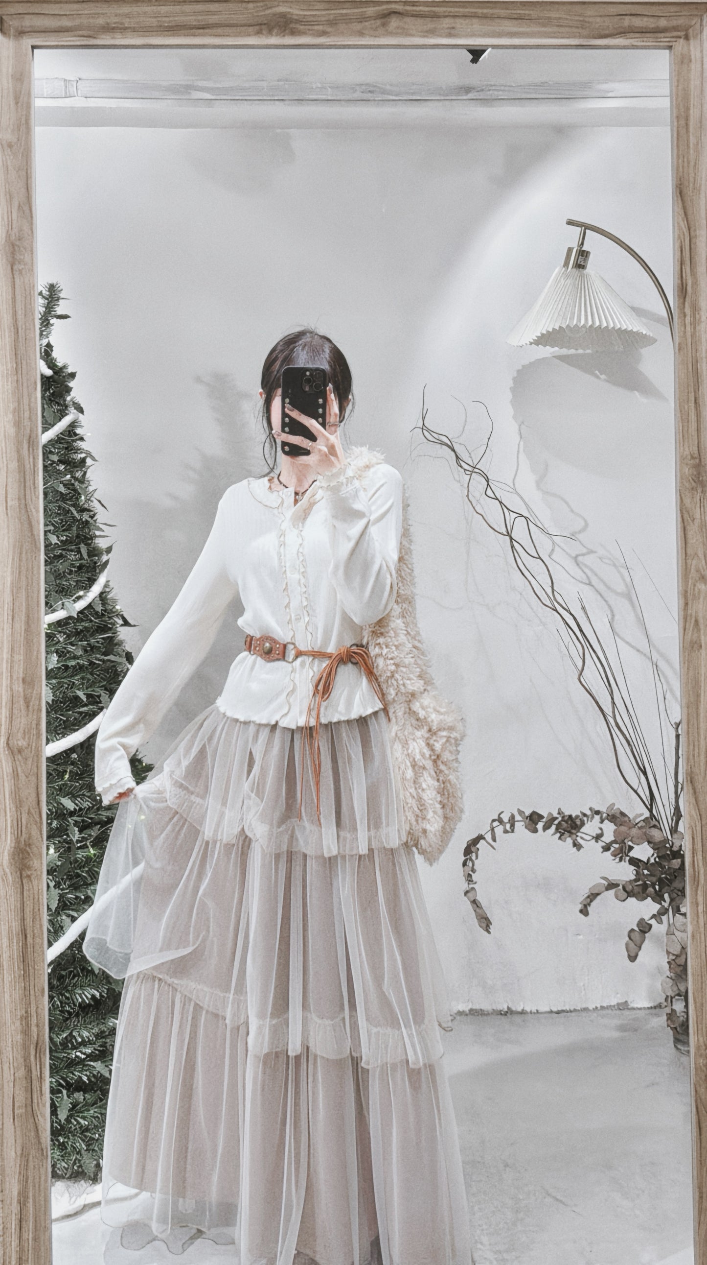 [ 現貨/預訂⋆⁺₊❅⋆ ] ruffle striped 2-ways top / ivory