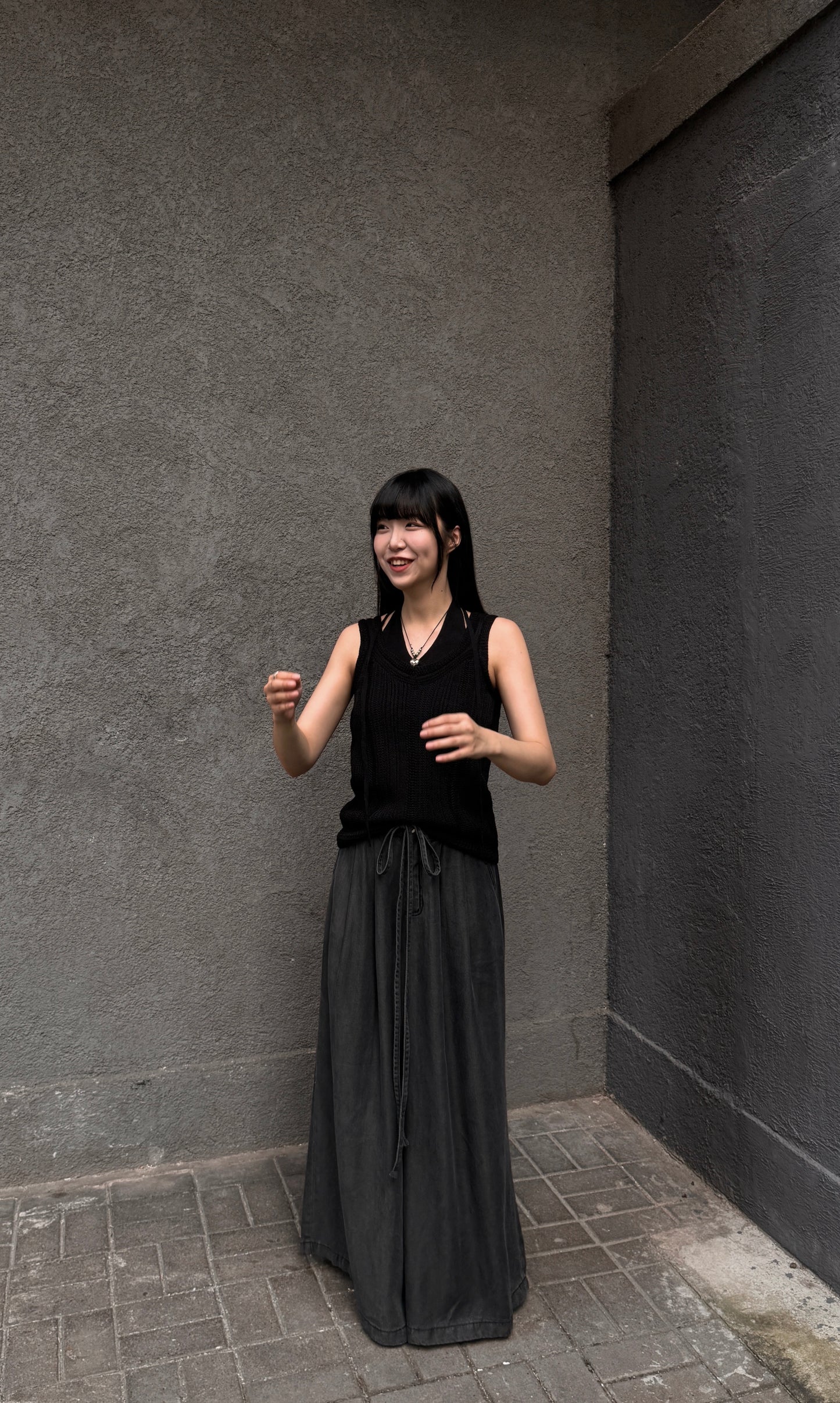 [ 自留款！高質！] layered knit vest / black