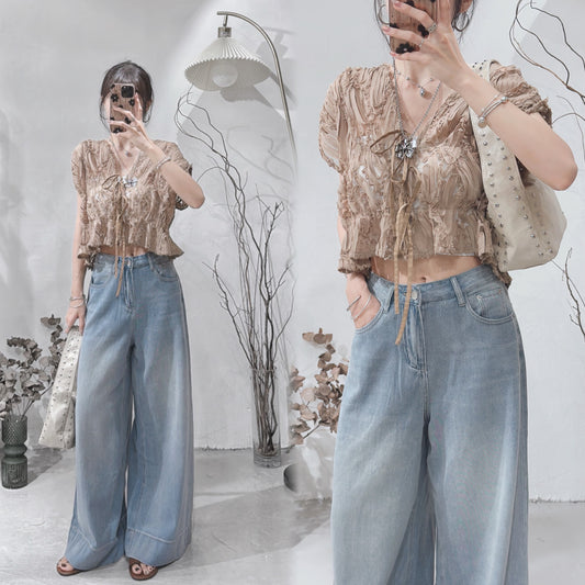 [ 現貨 ˚⊹♡ ] feather gilet vest / brown