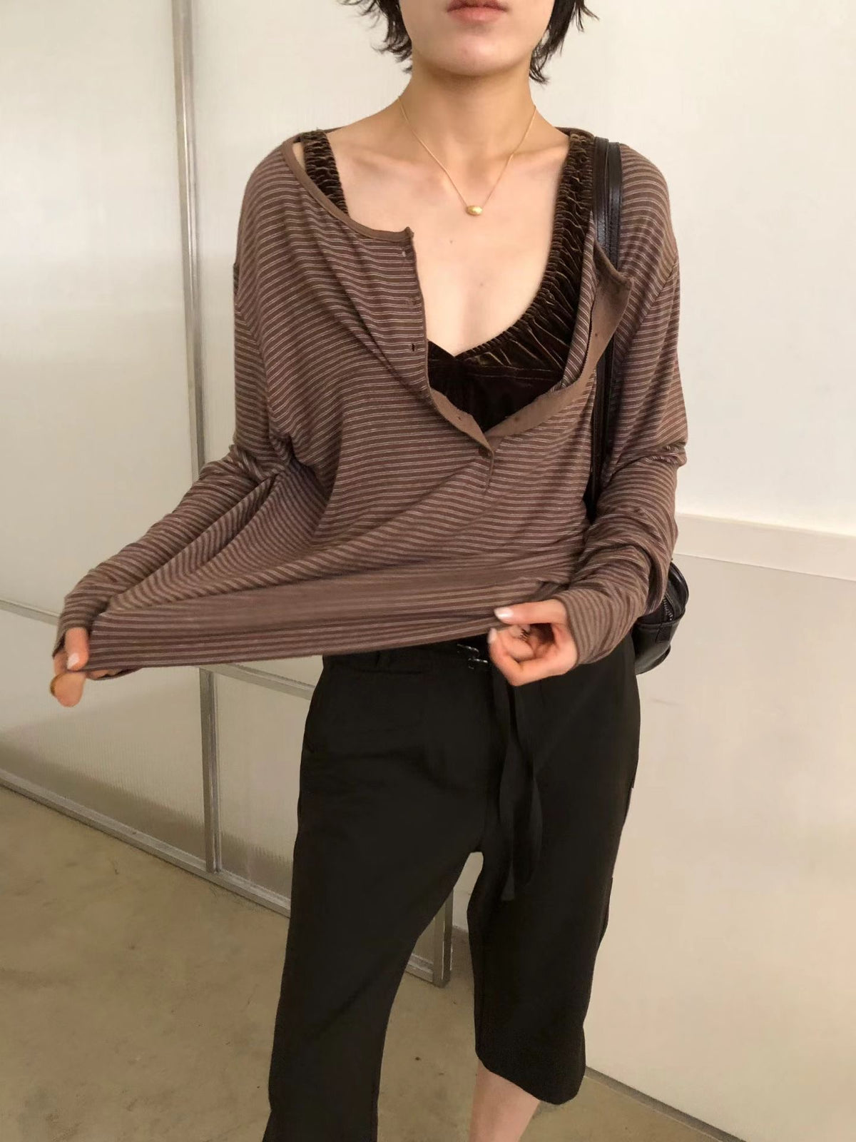 ［ 早鳥 early bird 價 🐈‍⬛✨ ] striped henley top / 7 colors
