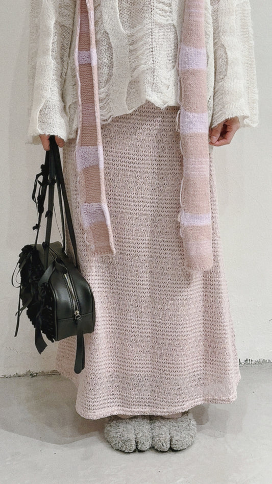 [ 現貨！新年限定 𝐏𝐈𝐍𝐊 𝐂𝐎𝐋𝐎𝐑  ] [ DDD MADE ˚.🎀༘⋆] knit mermaid skirt / pink