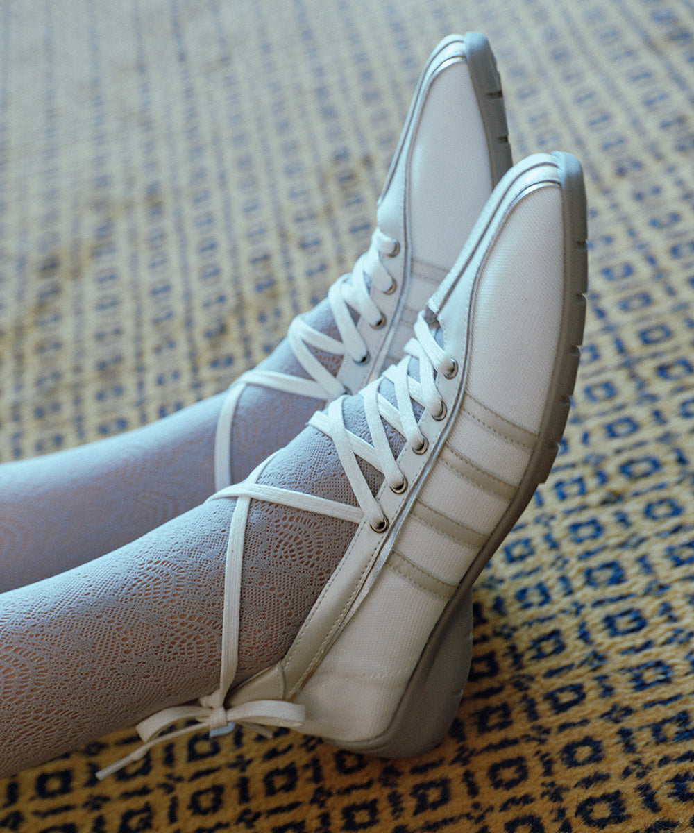 【Rockfish!】Bliss Laceup Sneakers - Cream Pearl