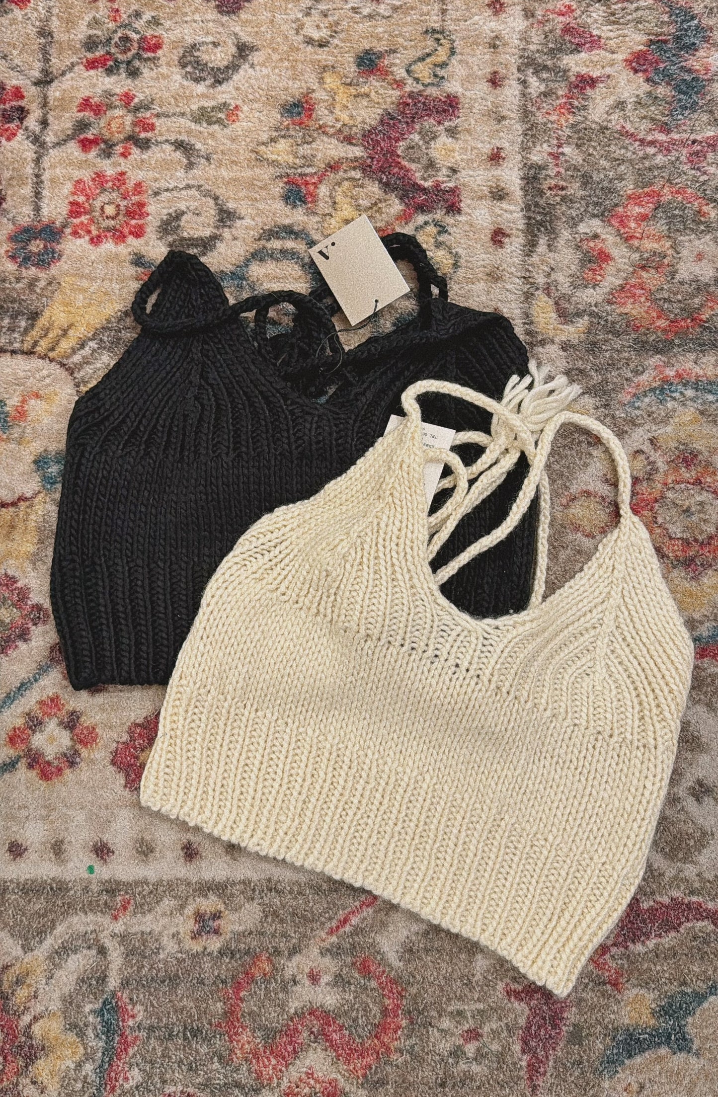 [ 現貨 / 預訂🪽⋆ ] Boho Crochet Knit Cross-Back Bralette / 2 colors