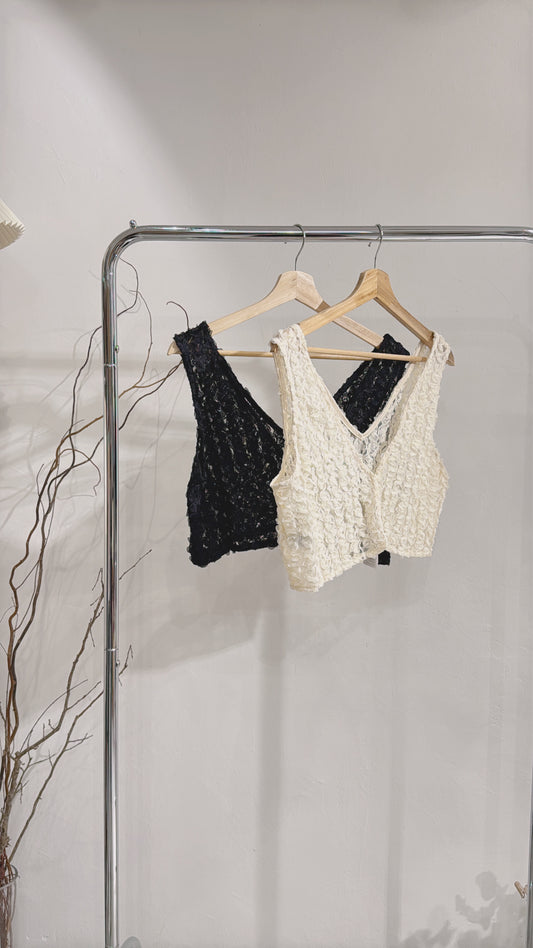 [ 現貨 / 預訂  ₊˚⊹♡ ] 2-way textured bustier / 2 colors