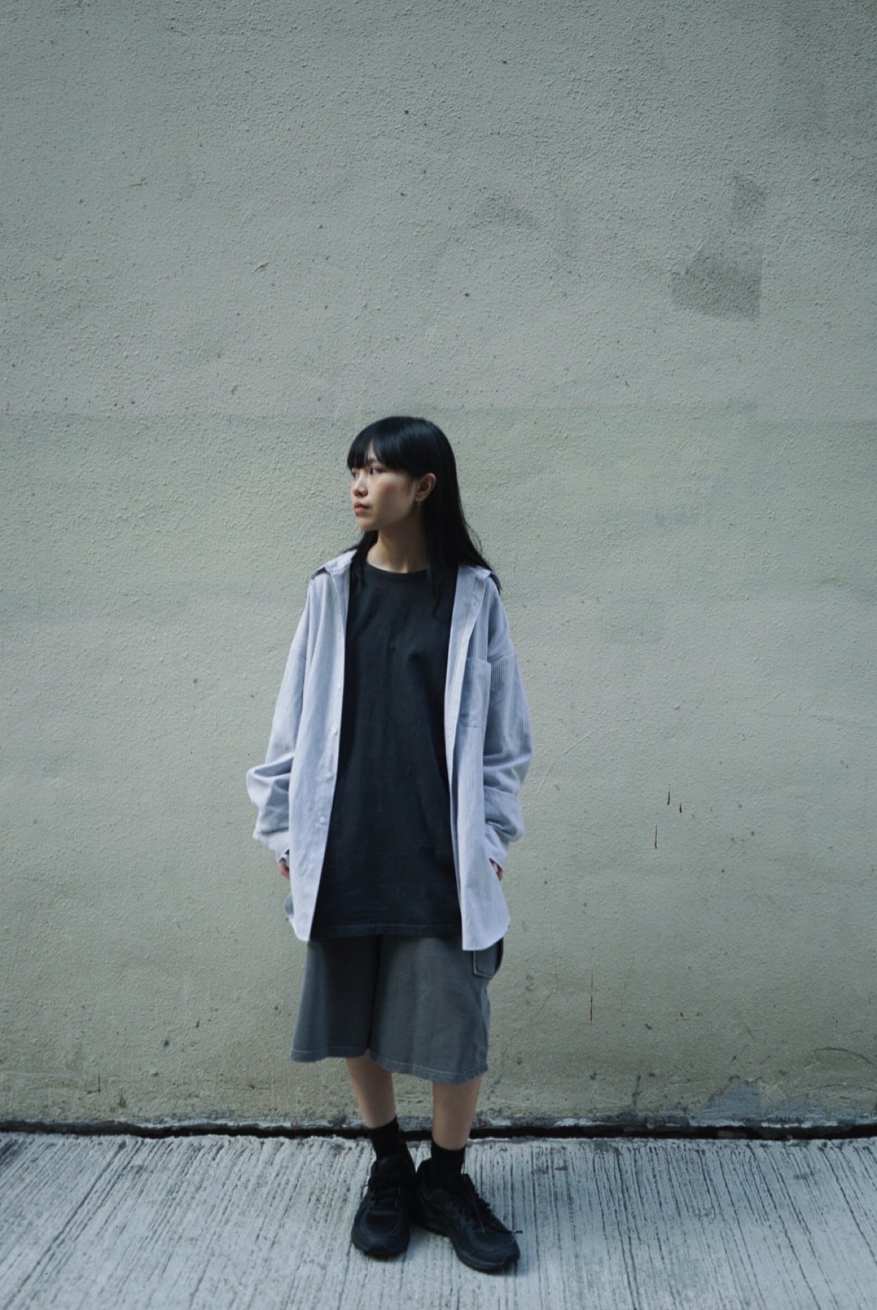 【Basic Items Option !】Oversized Dye Long Sleeve - Grey