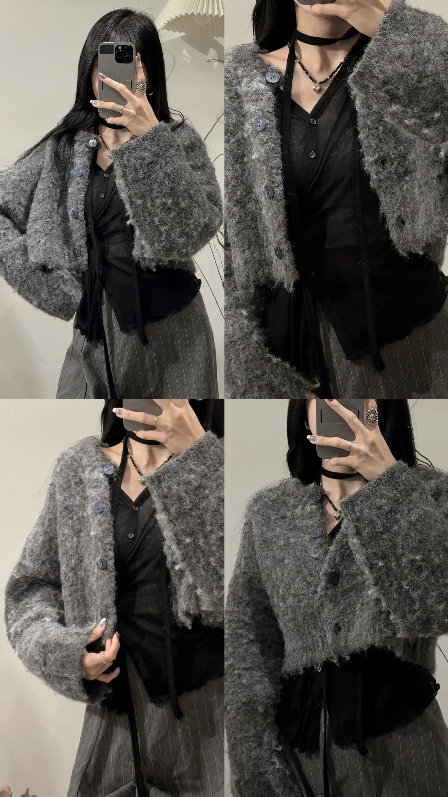 【包色の選！✨】Loose Fit Muffler/ Charcoal