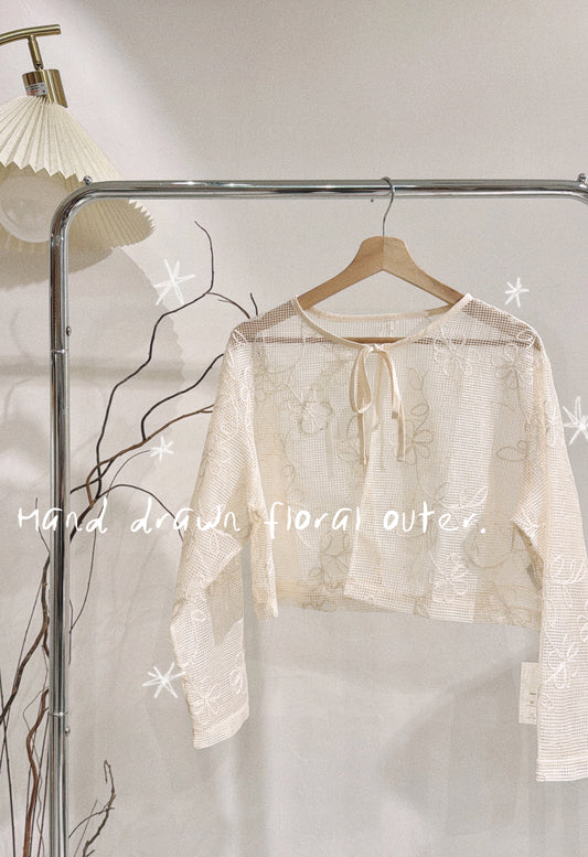 ［   ✮𓂂 現貨/ 預訂 ] hand drawn floral outer