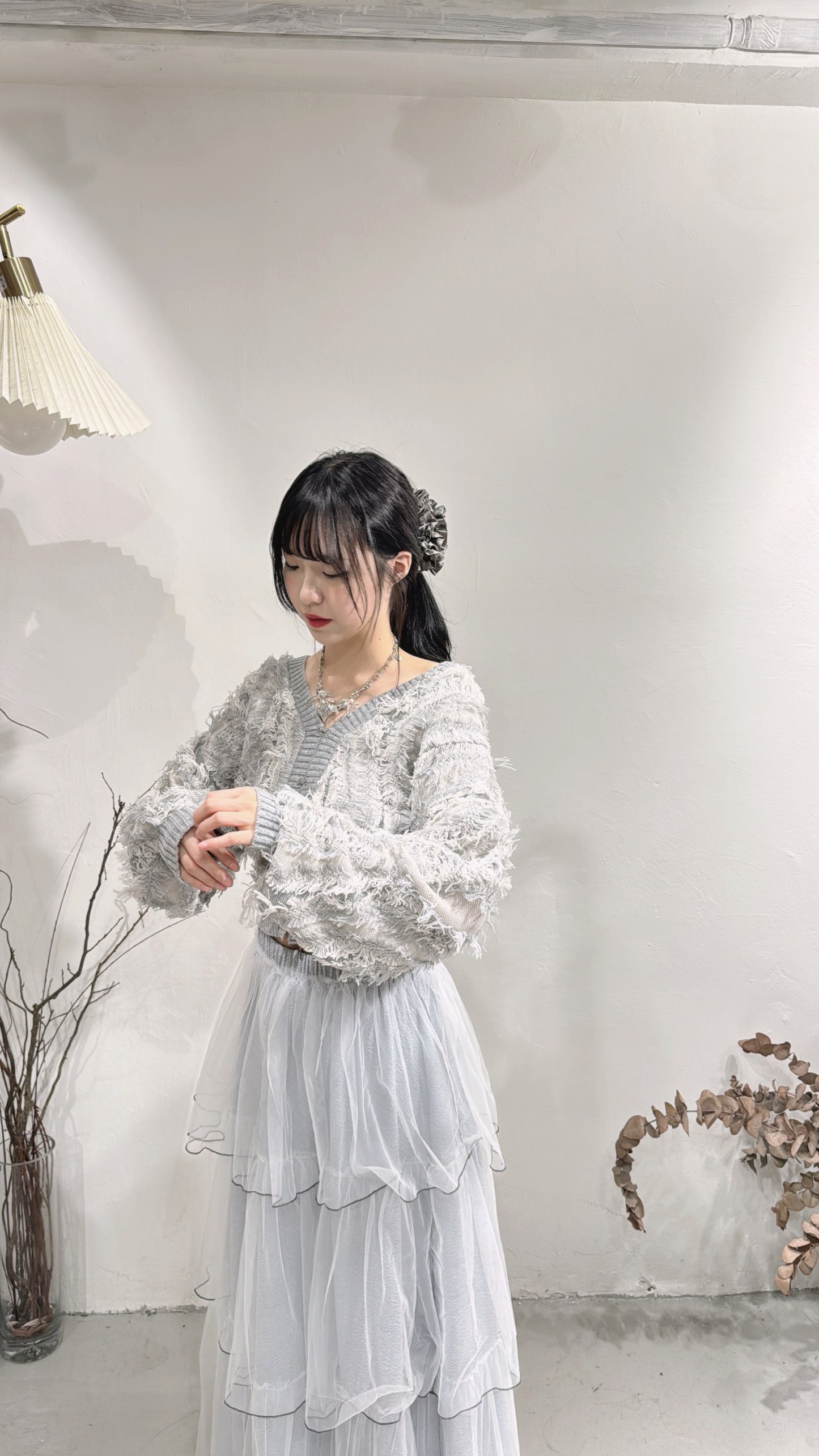 [ 現貨 ˚.🎀༘⋆] [ 限量！完售即止！] fringed outer / grey