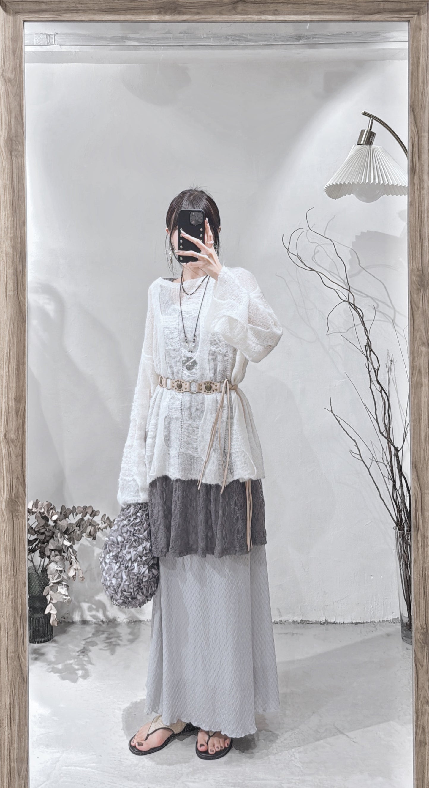 [ 現貨 / 預訂 ⋆.𐙚 ̊ ] [ 大推！超親膚馬海毛 ] Checkered mohair sweater / ivory