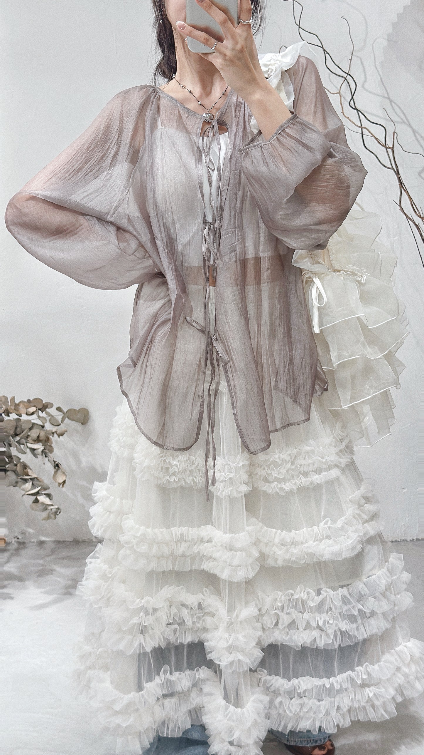 [ 48HRS首批價！] Bouquet Blouse / brown