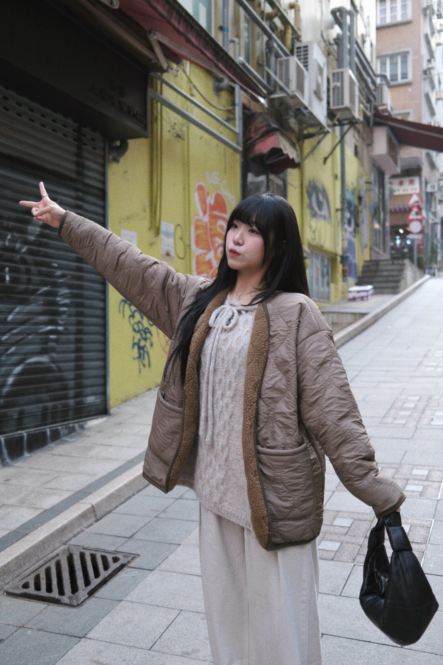 [ 男女可穿！unisex！] Padded fleece jacket/ olive