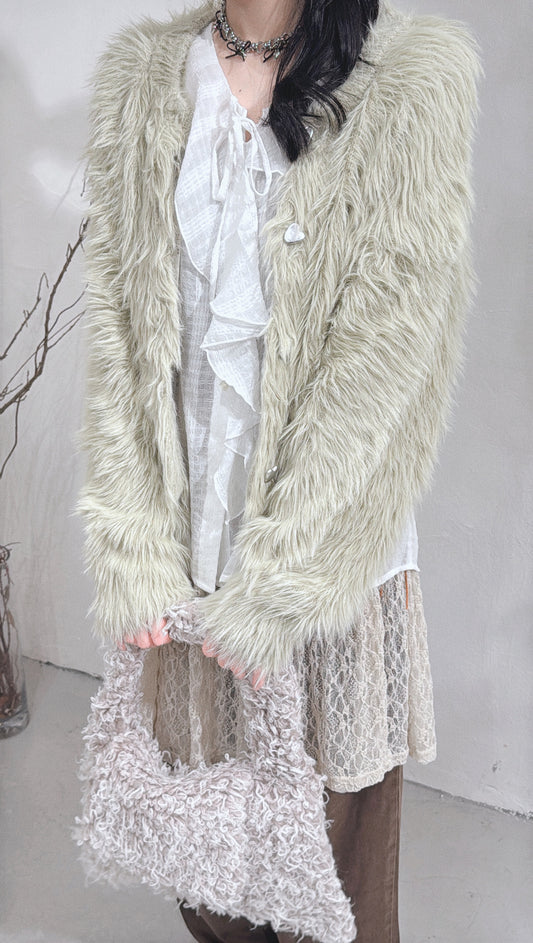 [ 預訂/現貨 📷 ༘ ⋆｡ ˚ ] Daily fluffy outer / mint