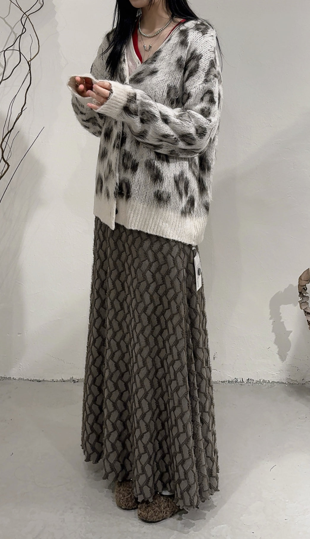 [ 現貨 / 預訂 ⋆𐙚 ̊ ] leopard cardigan / ivory