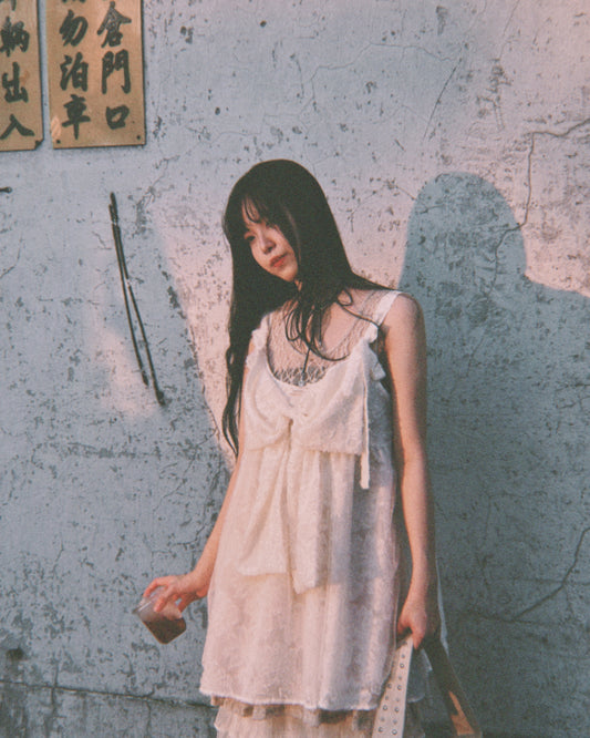 [ DDD MADE 𐙚˙⋆.] [超美layer. 💖]Feather ribbon top / ivory