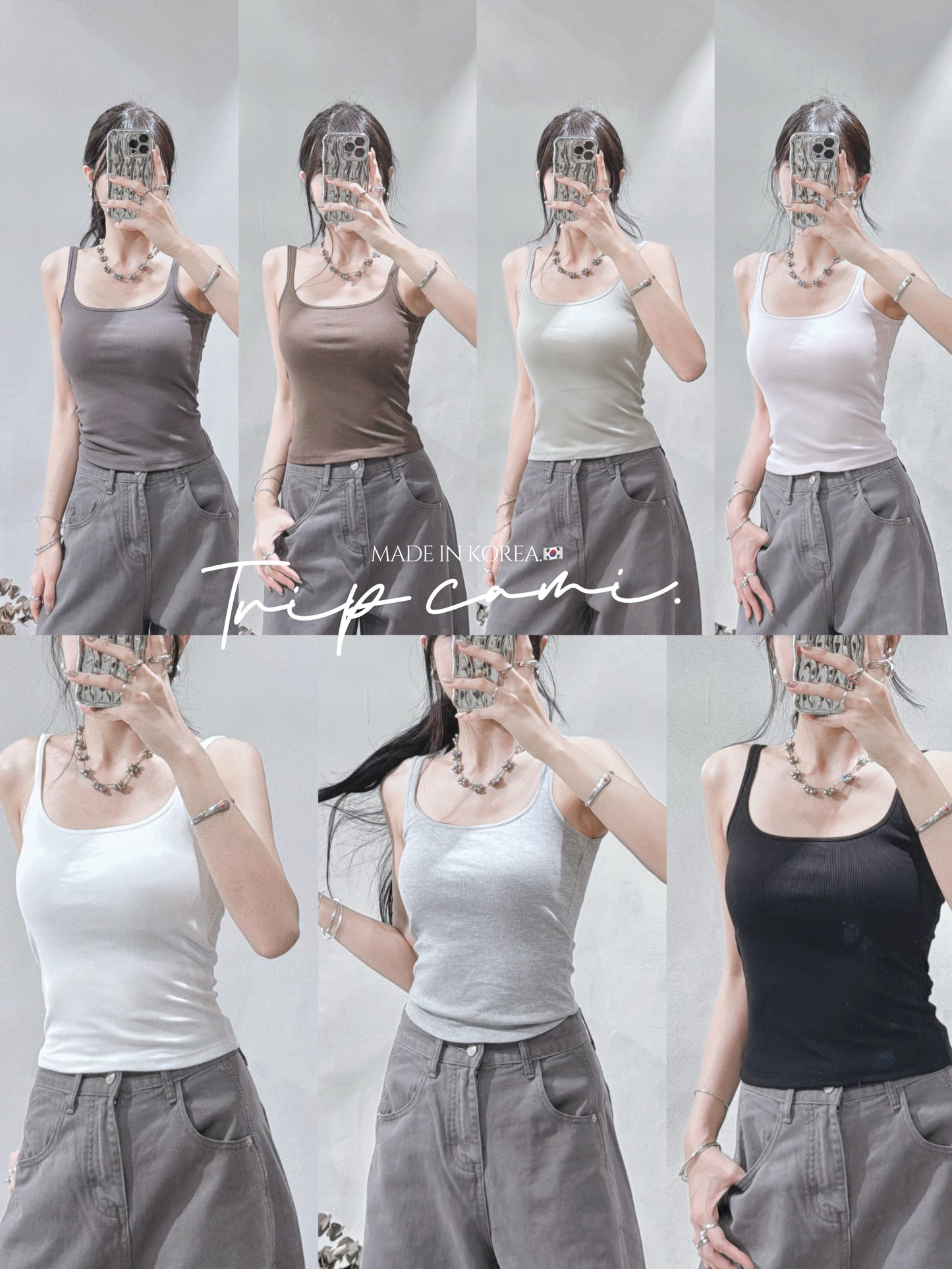 [ 預訂🪽⋆ ՙִՙ ] [ 長度剛好！] trip cami / 7 colors