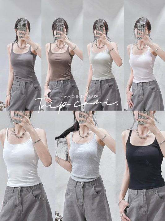 [ 預訂🪽⋆ ՙִՙ ] [ 長度剛好！] trip cami / 7 colors
