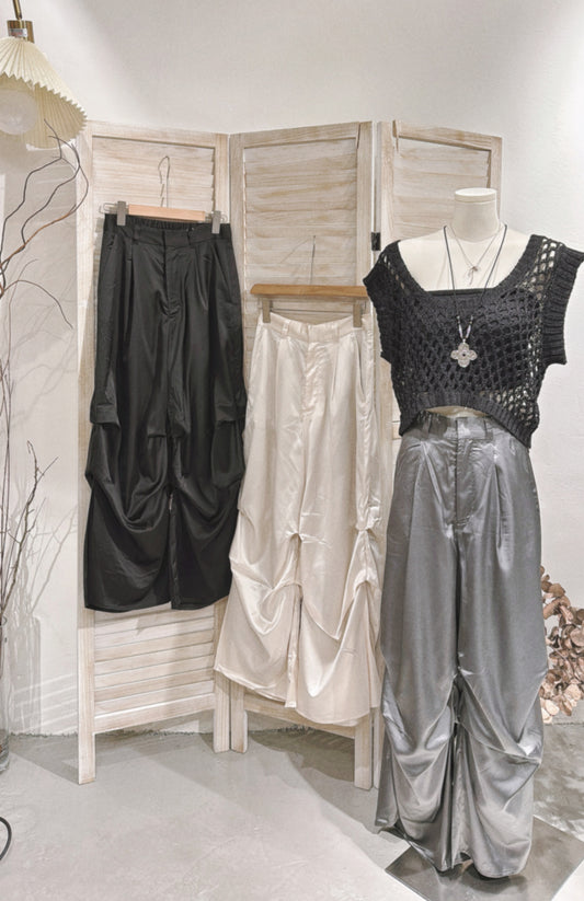 [ 預訂˚⊹♡ ] [ 小個子友好！] glossy dart pants / 3 colors