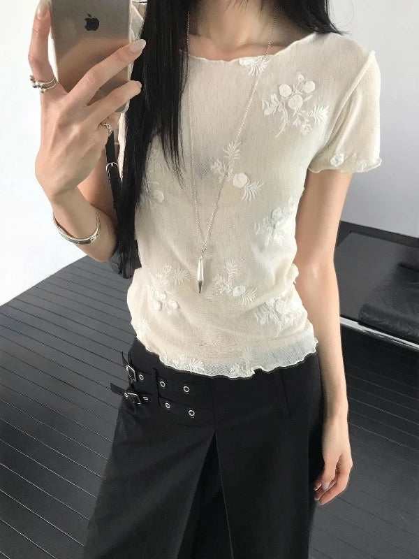 [ 預訂  ₊˚⊹♡ ] [ my picks! ] floral patterned tee / 2 colors