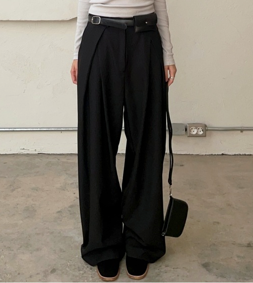 [ must have 的西褲！店主愛死了！] wrapped pants / black