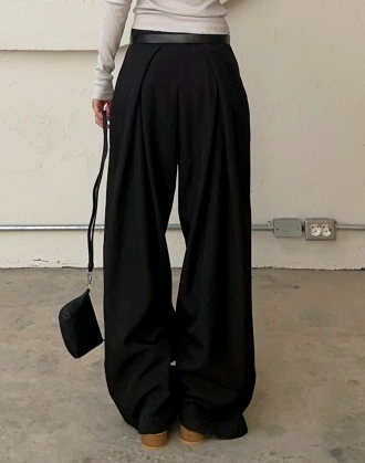 [ must have 的西褲！店主愛死了！] wrapped pants / black