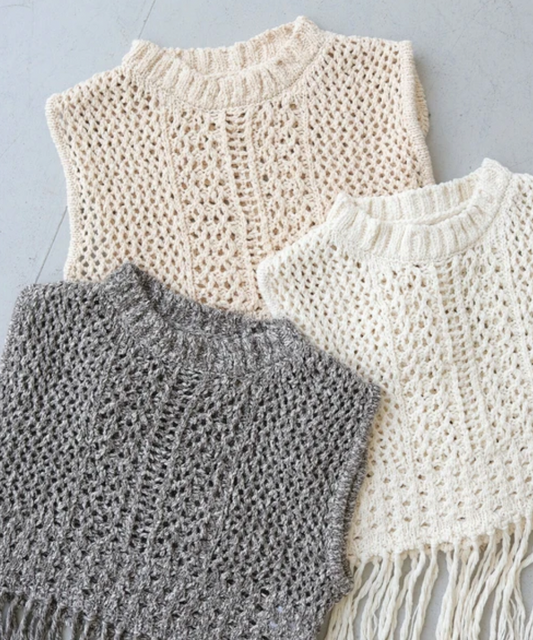 [ 現貨/預訂 ] tassel vest/ beige