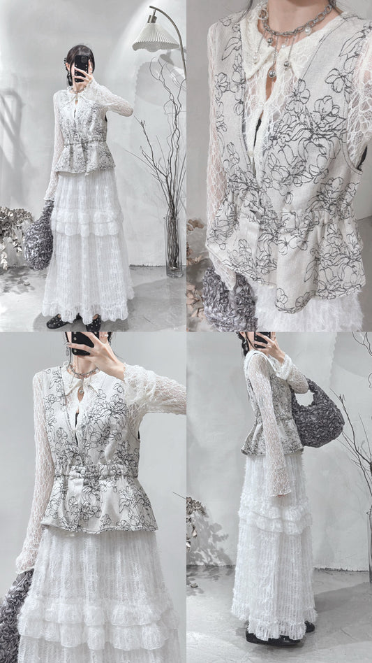 [.• 十月限定！] set 1029 / white