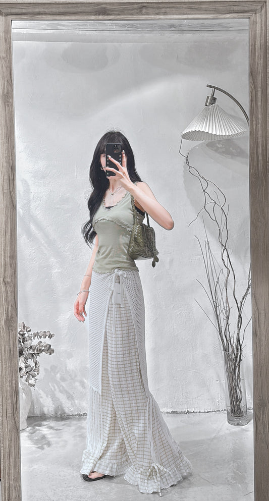 [ 預訂 🪽⋆ ] [ 兩個長度！] checkered ruffle pants • 3 colors