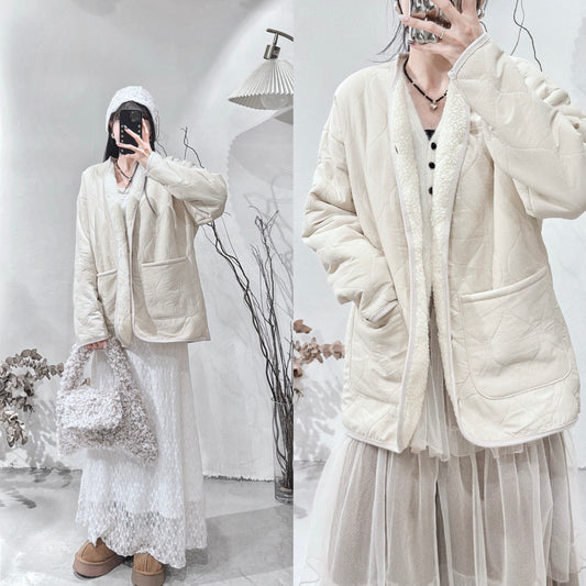 [ 男女可穿！unisex！] Padded fleece jacket/ ivory