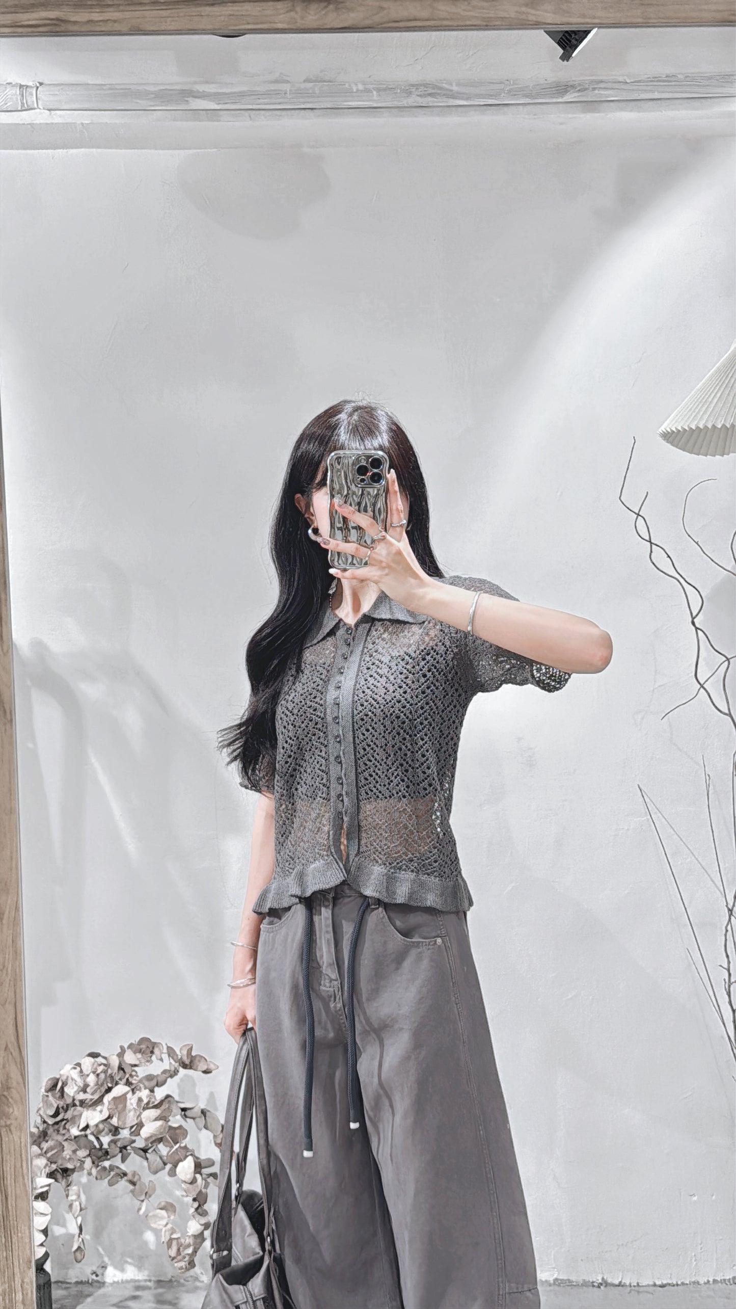 [ 現貨 / 預訂 ₊˚⊹♡ ] crocheted polo top / 2 colors