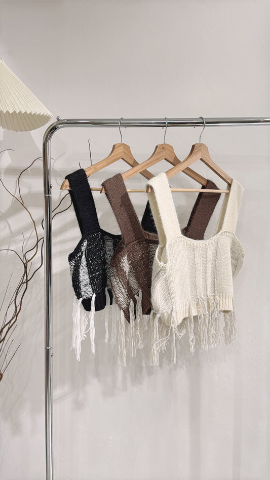 [ 現貨 / 預訂 ⋆𐙚 ̊ ] fringed cami / 3 colors