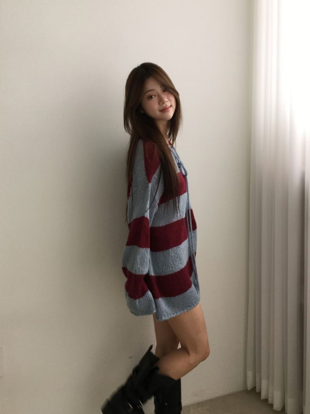 [ 超抵價！早鳥預訂款  📷 ༘ ⋆｡ ˚ ] striped knit top / blue