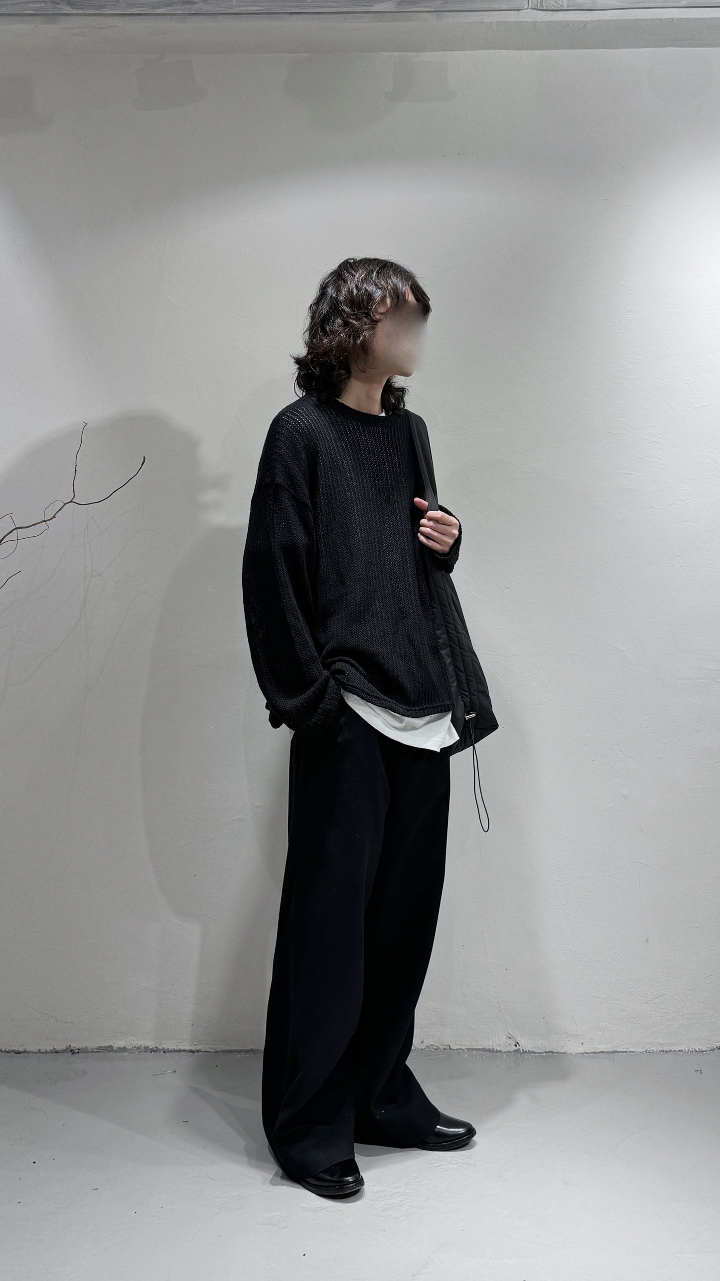 [DDD boys] Mesh Long Sleeves / black
