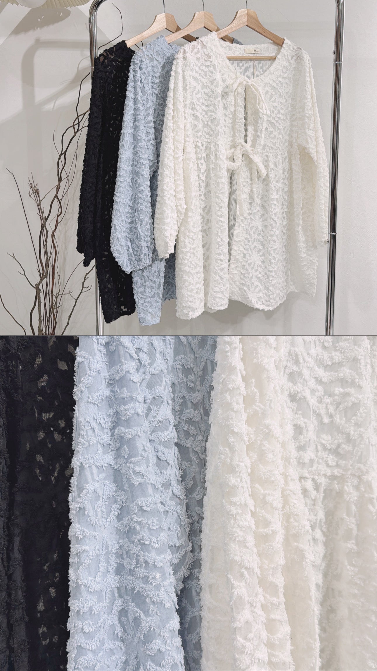 [ 現貨/預訂˚⊹♡ ] jacquard outer / black
