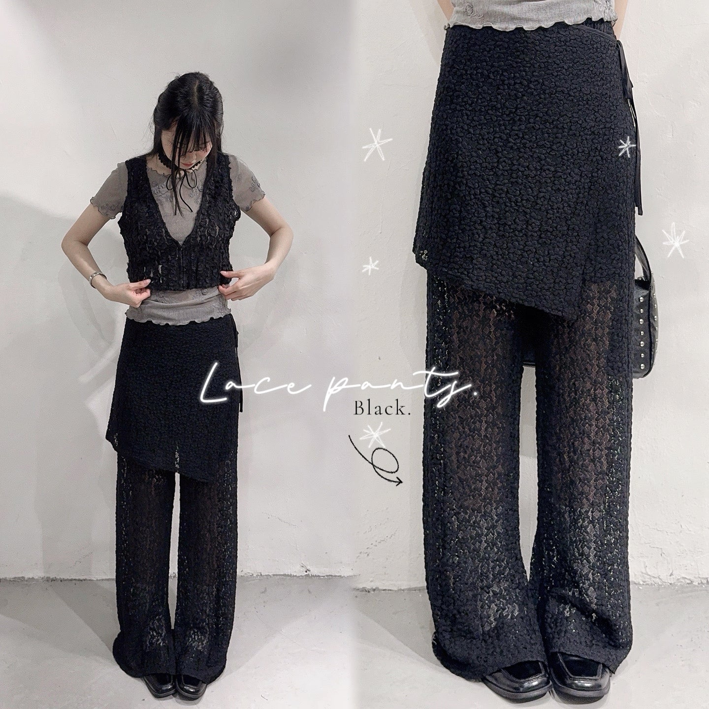 [ 現貨 ₊˚⊹♡ ] [ 連腰巾 ] lace pants / 2 colors